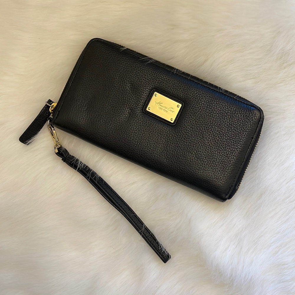 kenneth cole leather wristlet